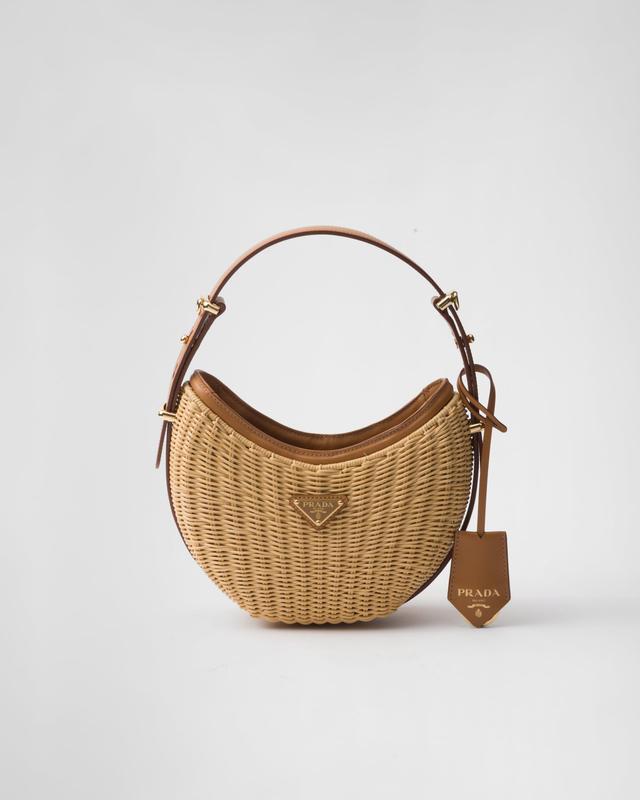 Wicker and leather Prada Arqué bag Product Image