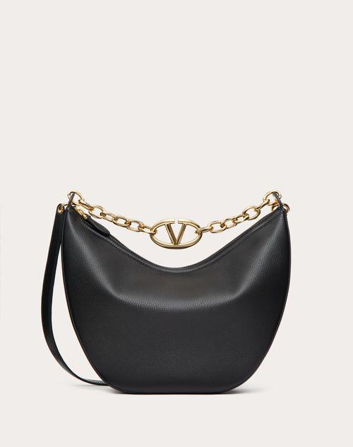 VLOGO MOON MEDIUM GRAINY CALFSKIN HOBO BAG WITH CHAIN Product Image