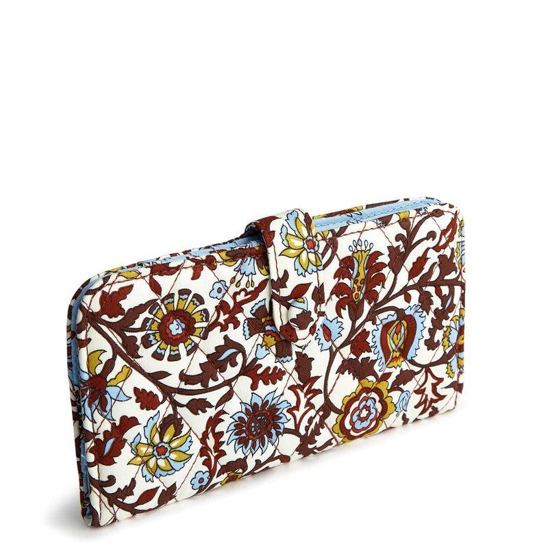 Vera Bradley Tab Wallet Women in Marrakesh Vines Cream Brown/White Product Image