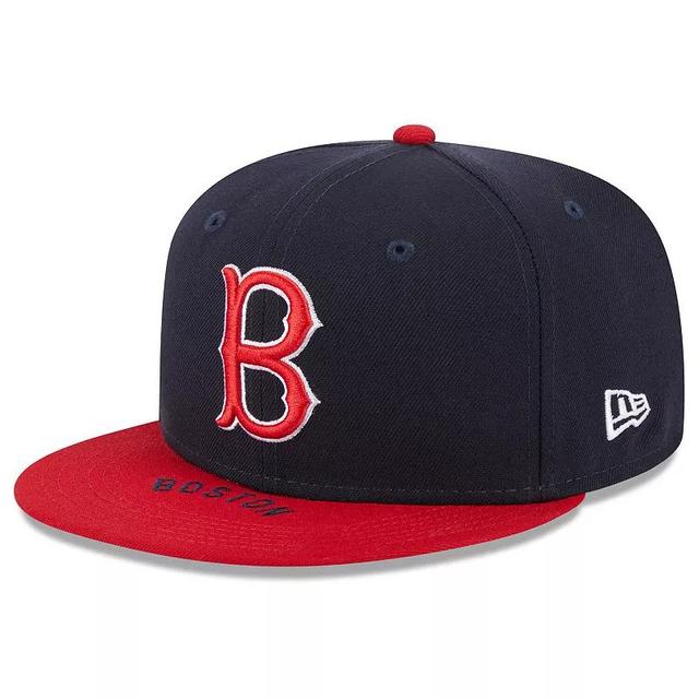 Mens New Era /Red Boston Red Sox On Deck 59FIFTY Fitted Hat Blue Product Image