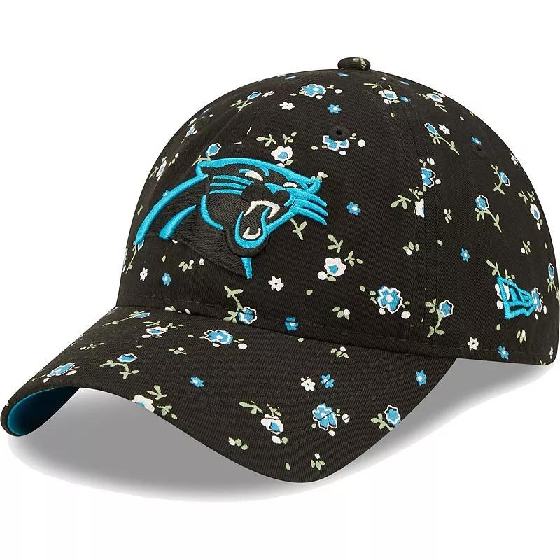 Womens New Era Black Carolina Panthers Floral 9TWENTY Adjustable Hat Product Image