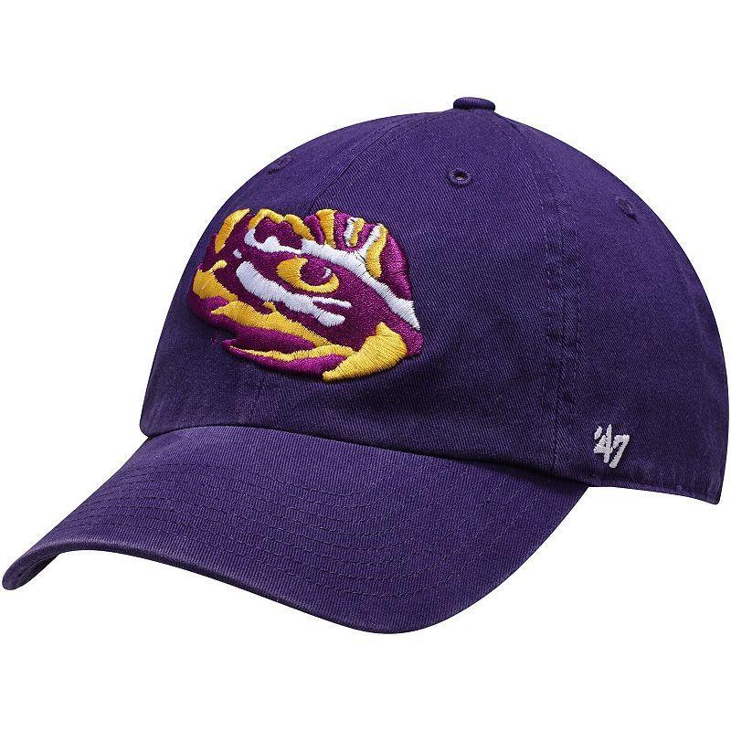 Mens Purple Lsu Tigers Team Clean Up Adjustable Hat Product Image