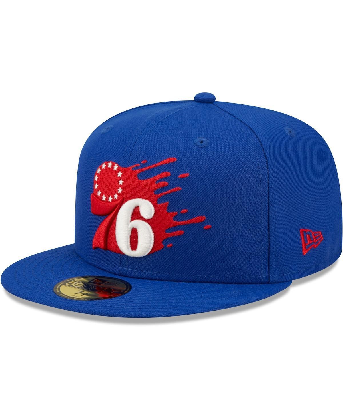 Mens New Era Royal Philadelphia 76ers Splatter 59FIFTY Fitted Hat Product Image