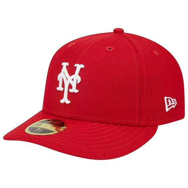 Men's New Era Scarlet New York Mets Low Profile 59FIFTY Fitted Hat Product Image