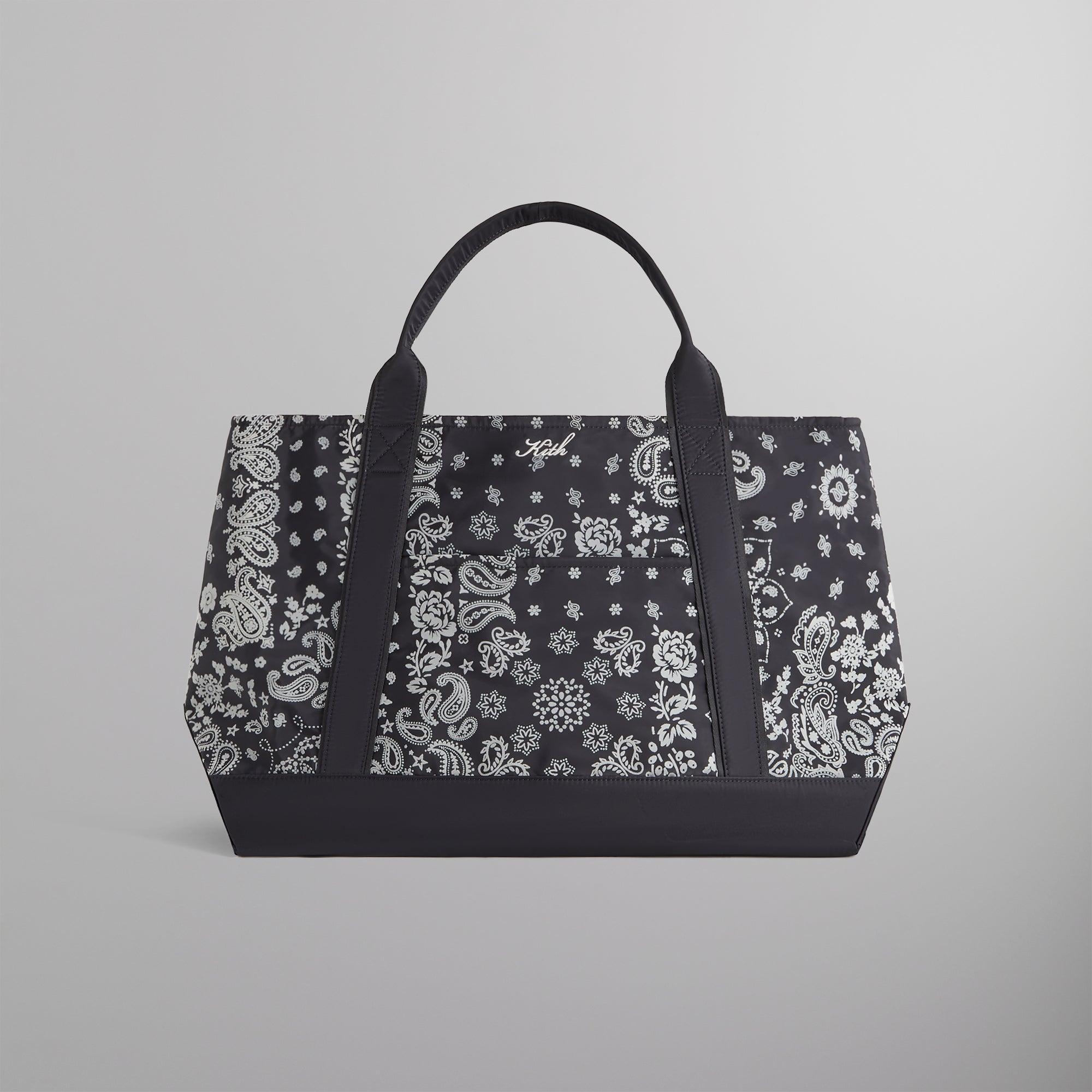 Kith Paisley Flocked Nylon Tote Bag - Black Male Product Image