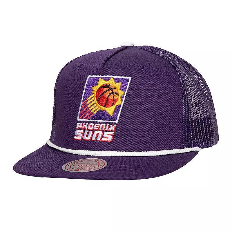 Mens Mitchell & Ness Purple Phoenix Suns Roper Meshback Trucker Snapback Hat Product Image