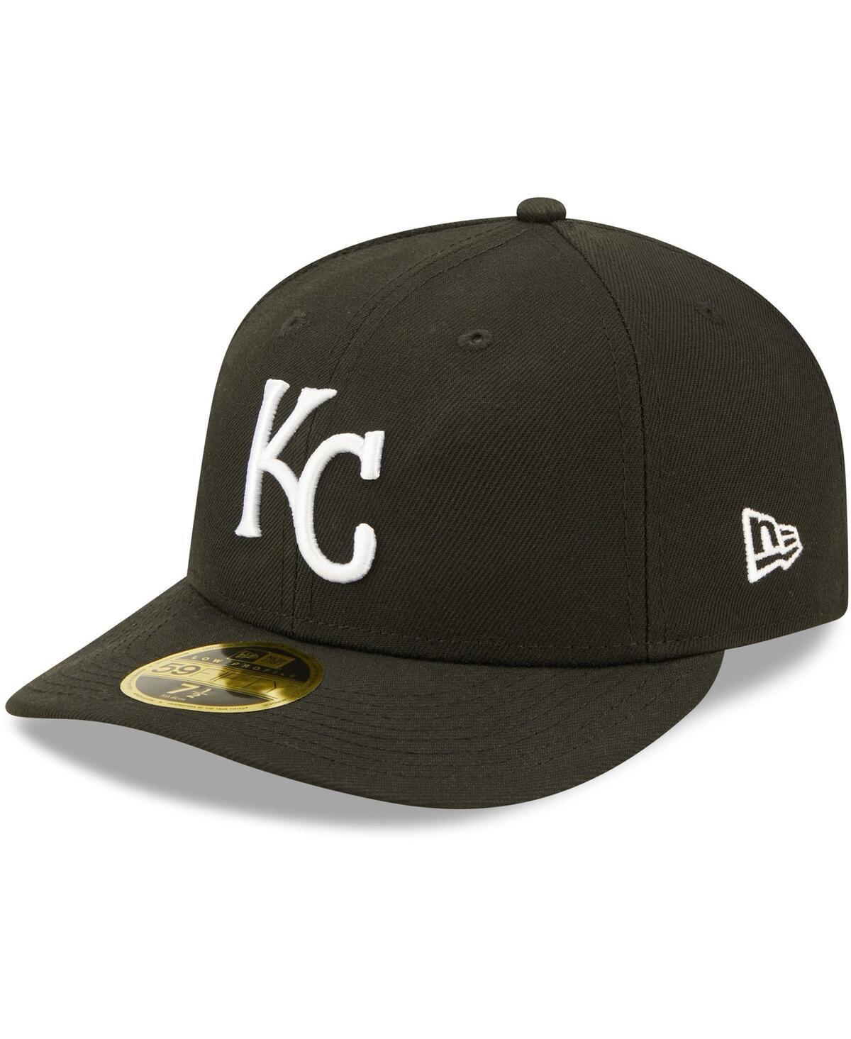 Mens New Era Kansas City Royals Black and White Low Profile 59FIFTY Fitted Hat - Black Product Image