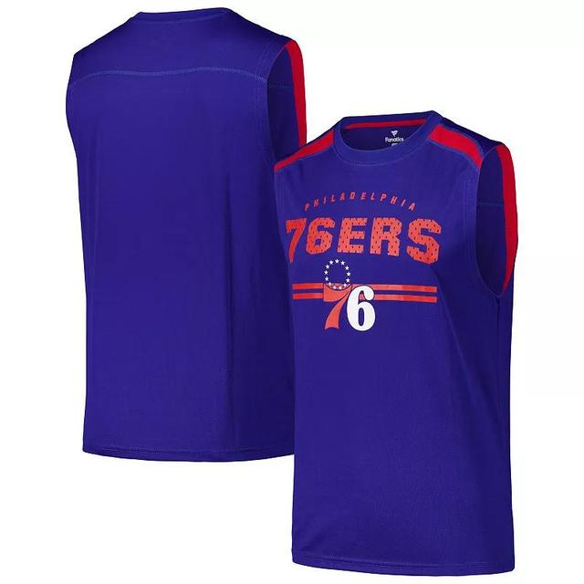 Mens Fanatics Royal Philadelphia 76ers Birdseye Muscle Tank Top Product Image