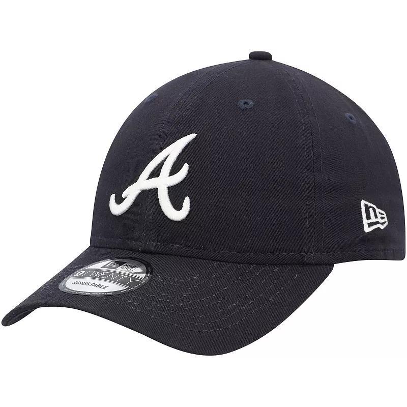 Mens New Era Navy Atlanta Braves Logo Replica Core Classic 9TWENTY Adjustable Hat Product Image