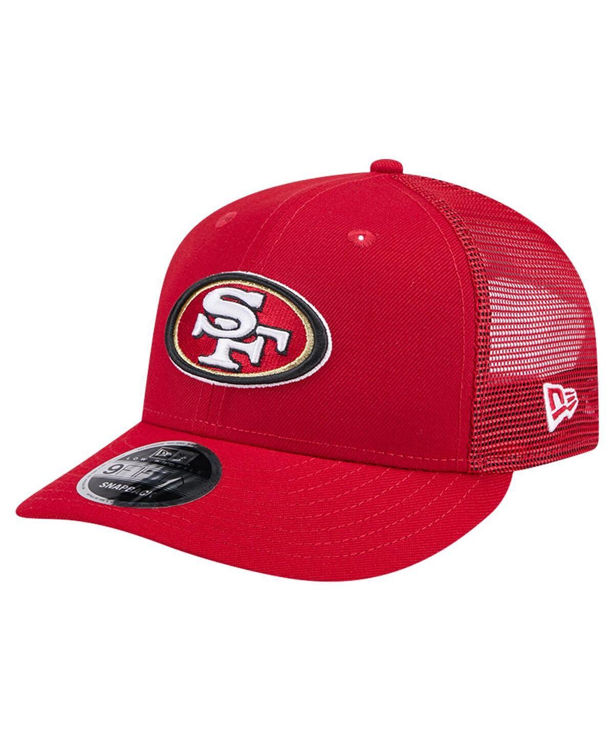 Mens New Era Scarlet San Francisco 49ers Main Trucker Low Profile 9FIFTY Snapback Hat Product Image