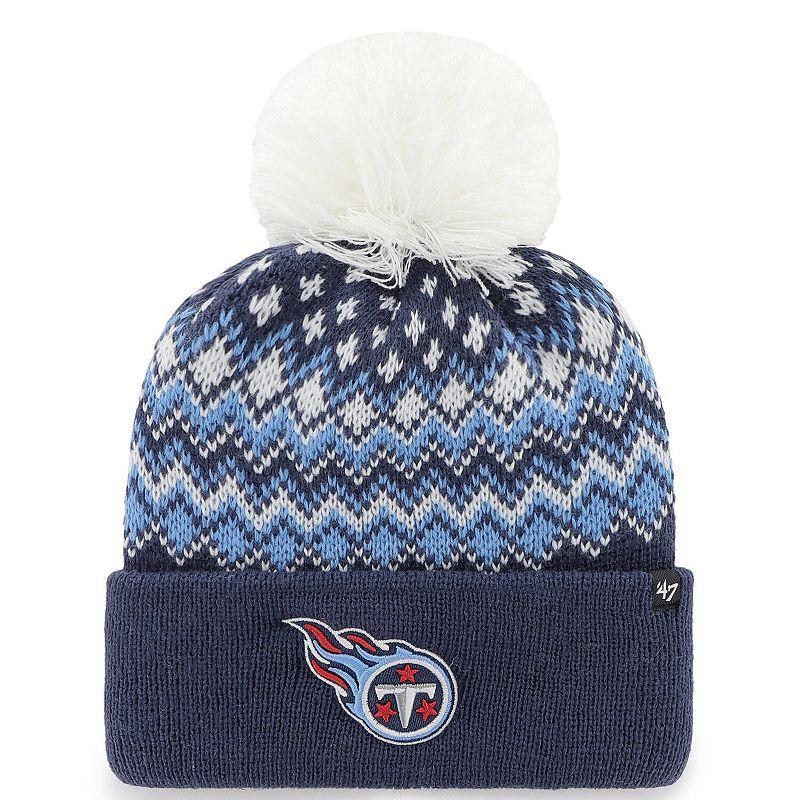 Womens 47 Tennessee Titans Elsa Cuffed Pom Knit with Hat, Blue Product Image