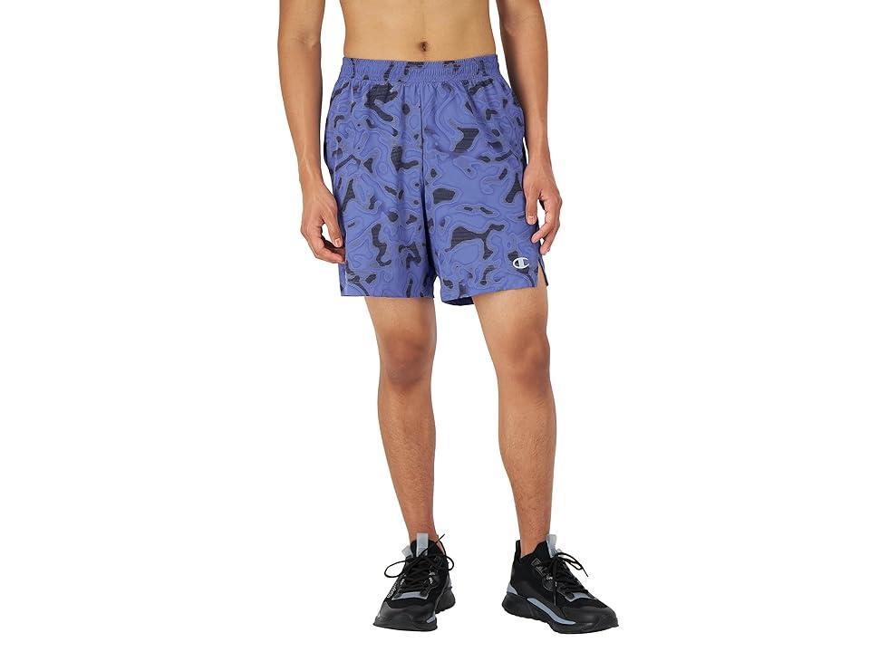 Mens Champion MVP Athletic Shorts, Moisture Wicking, C Logo, 5 Liquid Camo Cool Slate Grey L Product Image