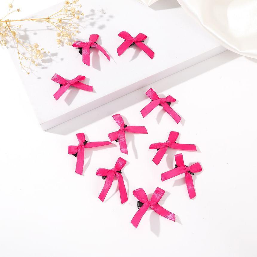 Set Of 10: Mini Ribbon Hair Clips Product Image