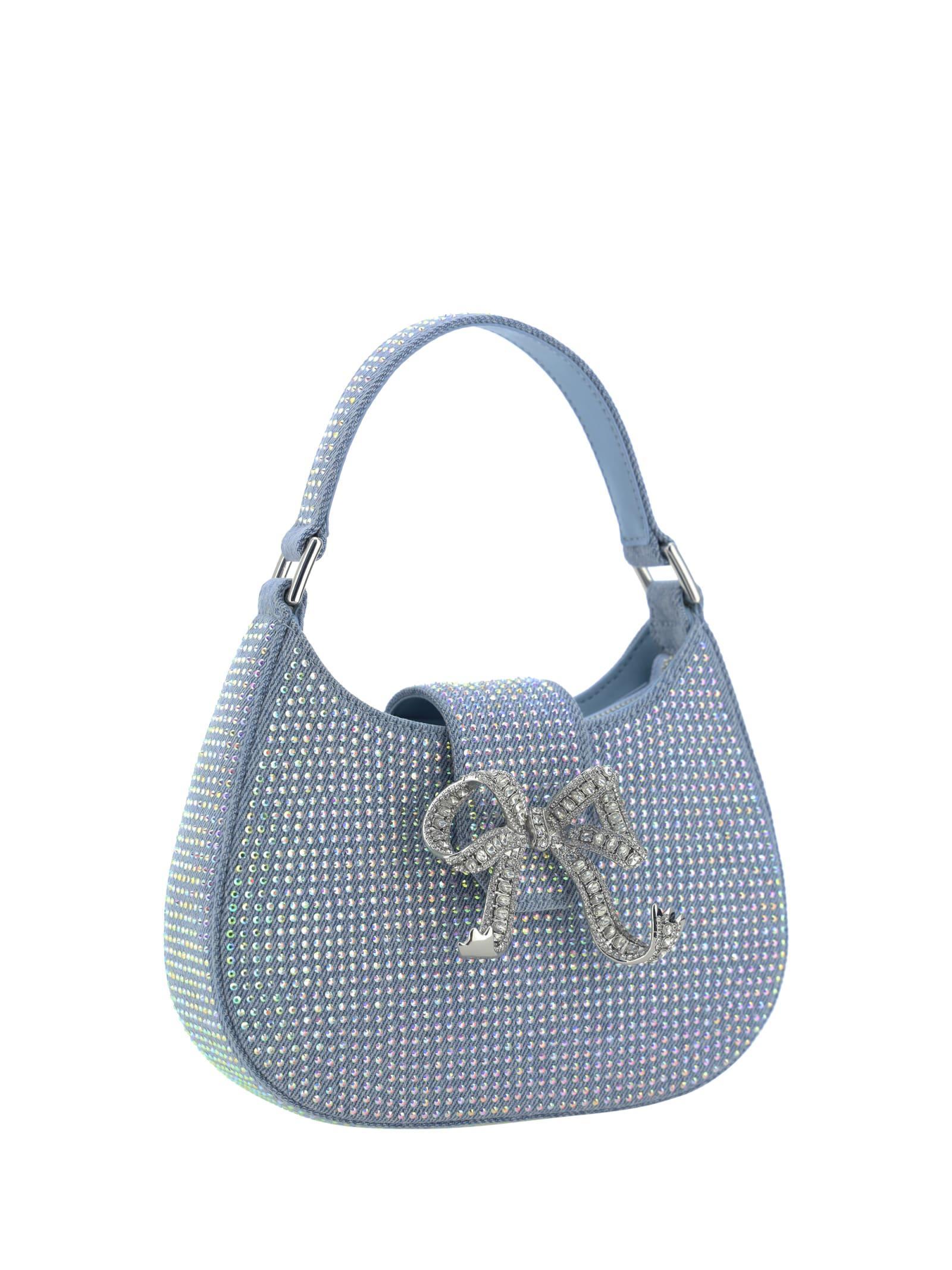 Denim Cresent Handbag In Blue Product Image