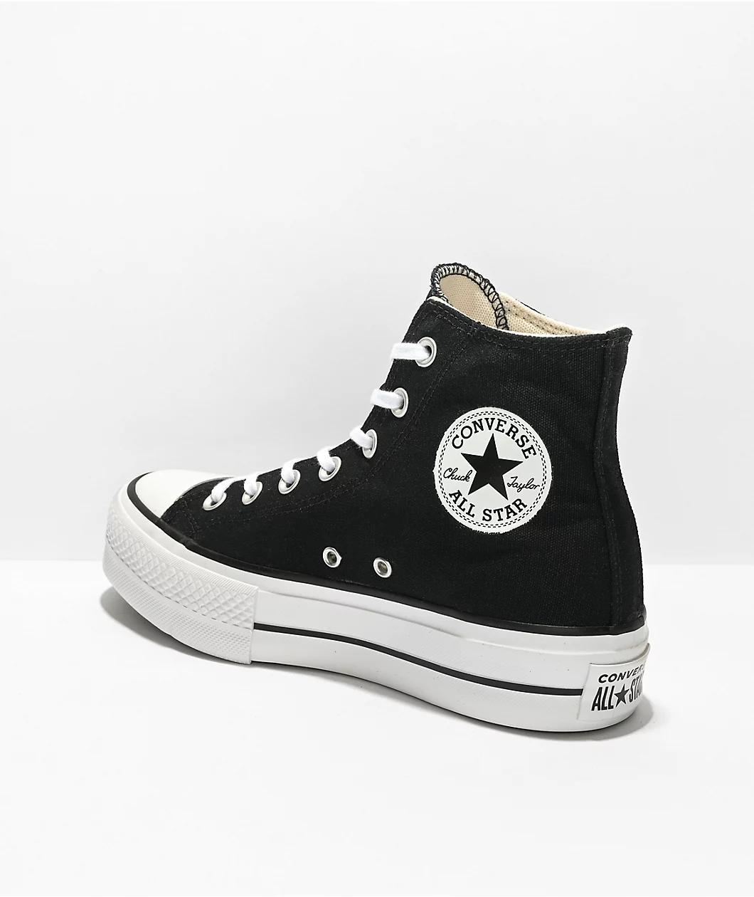 Converse Chuck Taylor All Star Lift Black & White High Top Platform Shoes Product Image