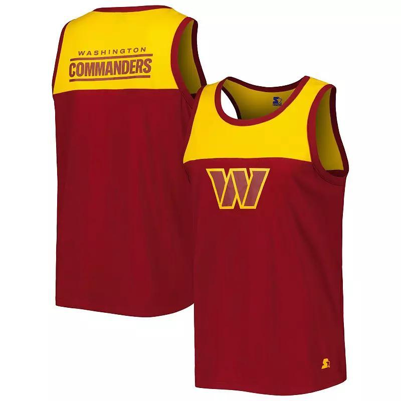 Mens Starter Burgundy/Gold Washington Commanders Logo Touchdown Fashion Tank Top Product Image