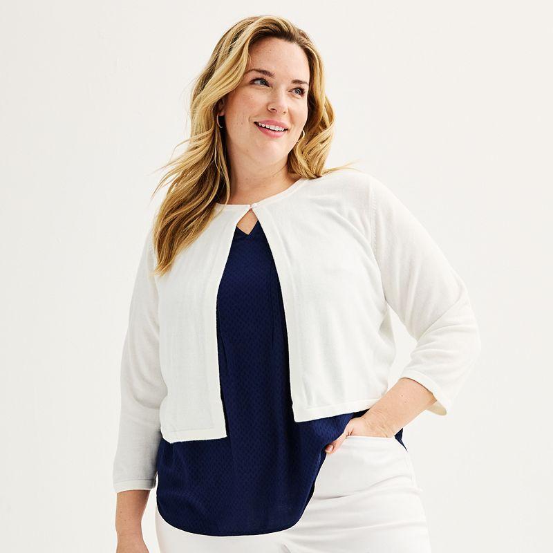 Plus Size Croft & Barrow One-Button Cardigan, Womens Product Image