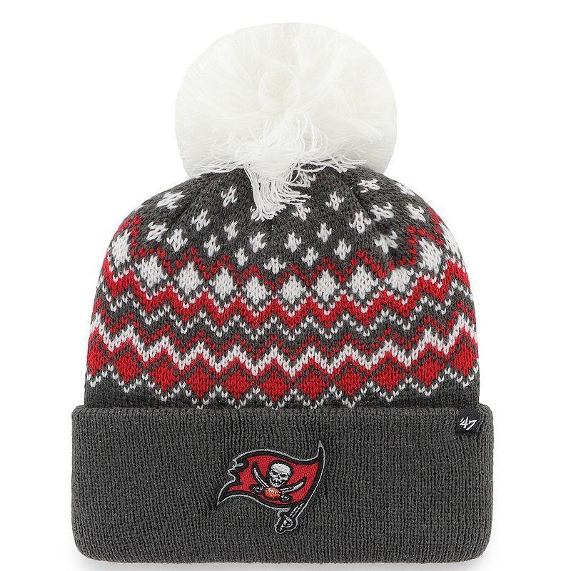 Womens 47 Graphite Tampa Bay Buccaneers Elsa Cuffed Pom Knit with Hat Product Image