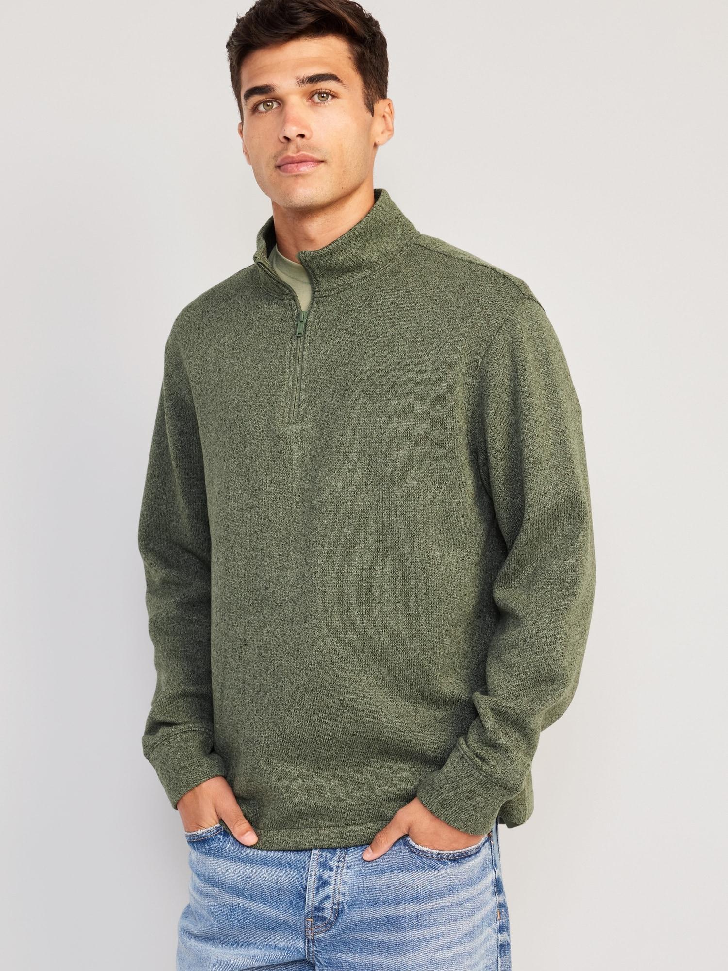 Sweater-Knit 1/4-Zip Pullover for Men Product Image