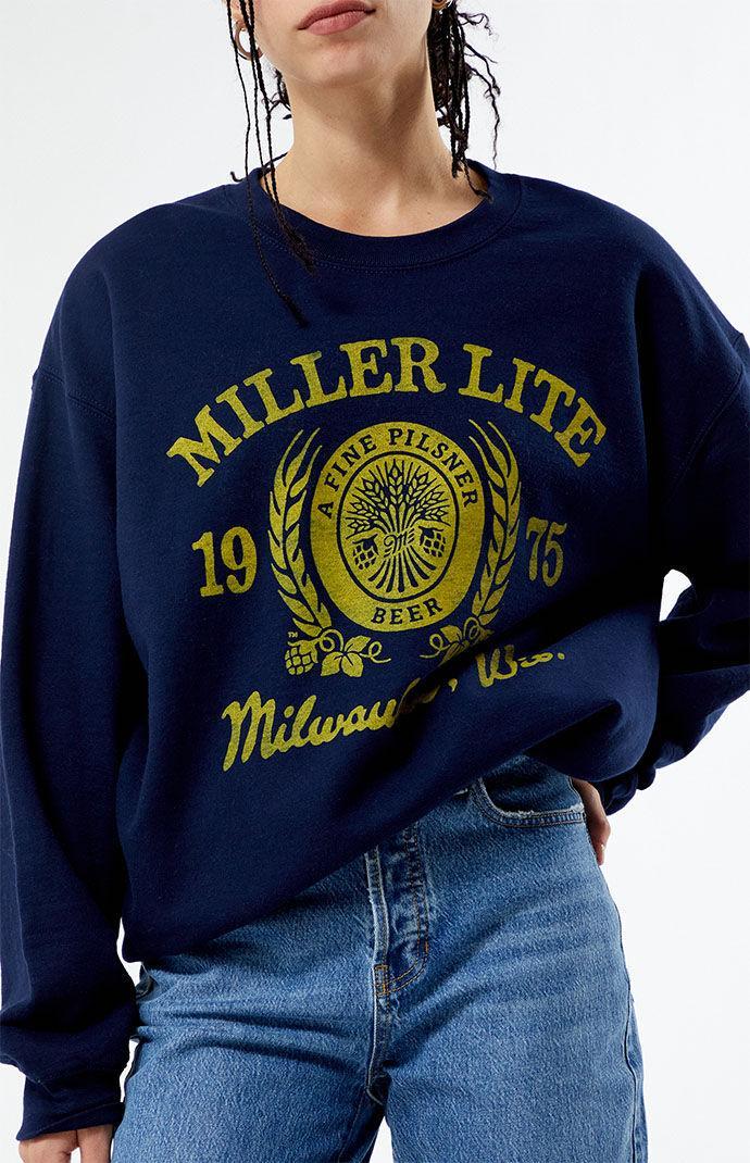 Junk Food Womens Miller Lite Crew Neck Sweatshirt Product Image