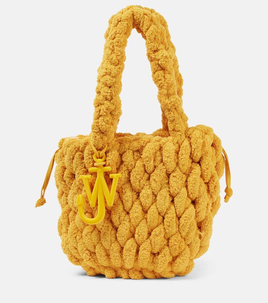 JW ANDERSON Small Blanket Shopper Chenille Shoulder Bag In Yellow Product Image