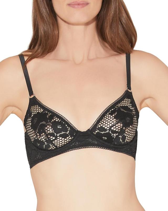 Womens Floral Mesh Unlined Demi Bra Product Image