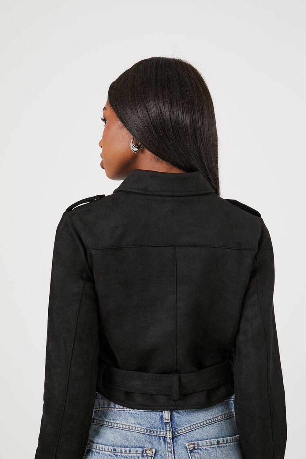 Faux Suede Cropped Moto Jacket | Forever 21 Product Image