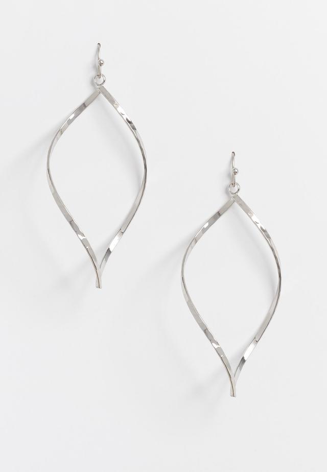 Maurices Womens Gold Twisted Drop Hoop Earrings Product Image