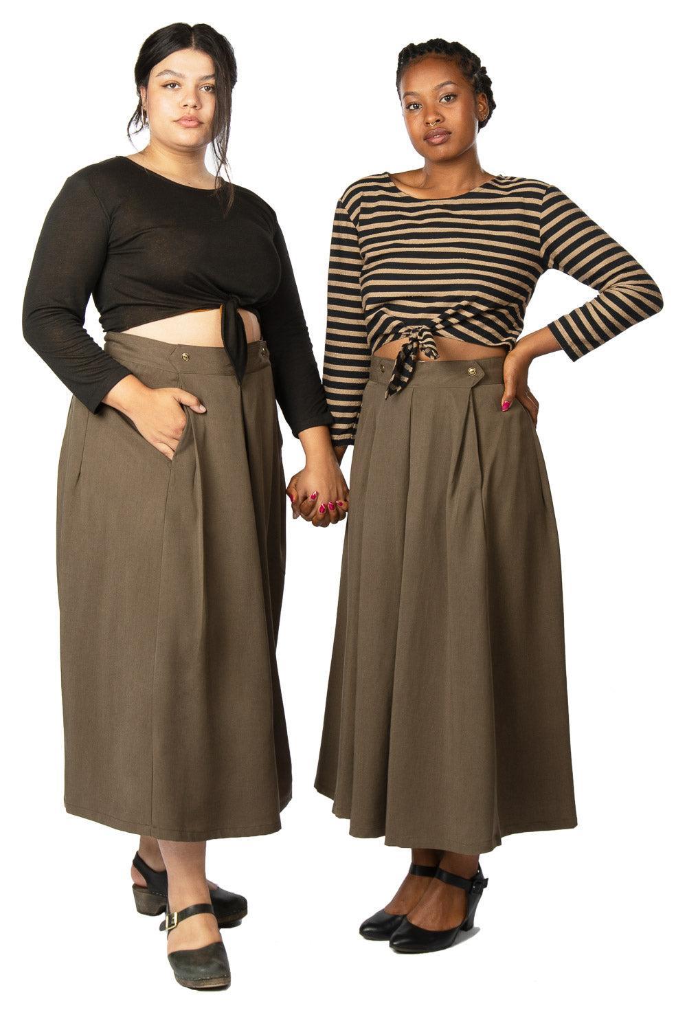 Rue Skirt in Olive Tencel Product Image