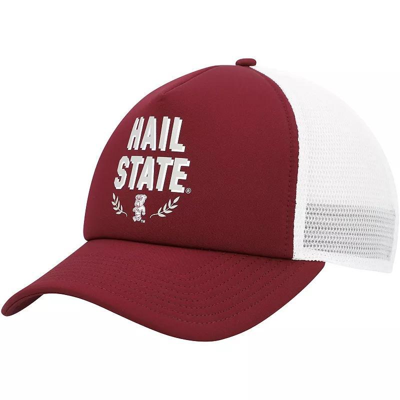 Mens adidas Maroon Mississippi State Bulldogs Phrase Foam Front Trucker Adjustable Hat Product Image