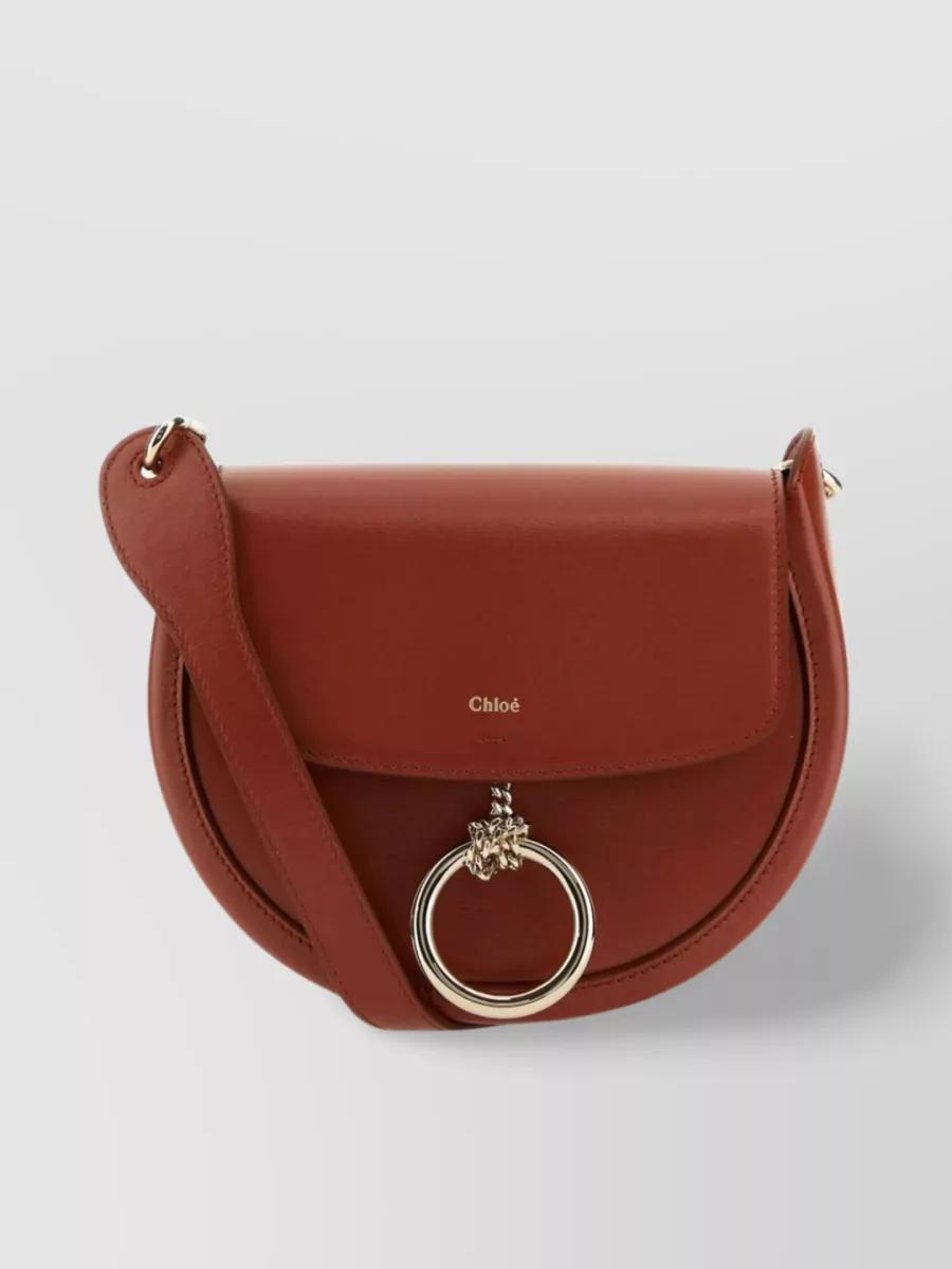 Compact Arlene Leather Crossbody In Brown Product Image