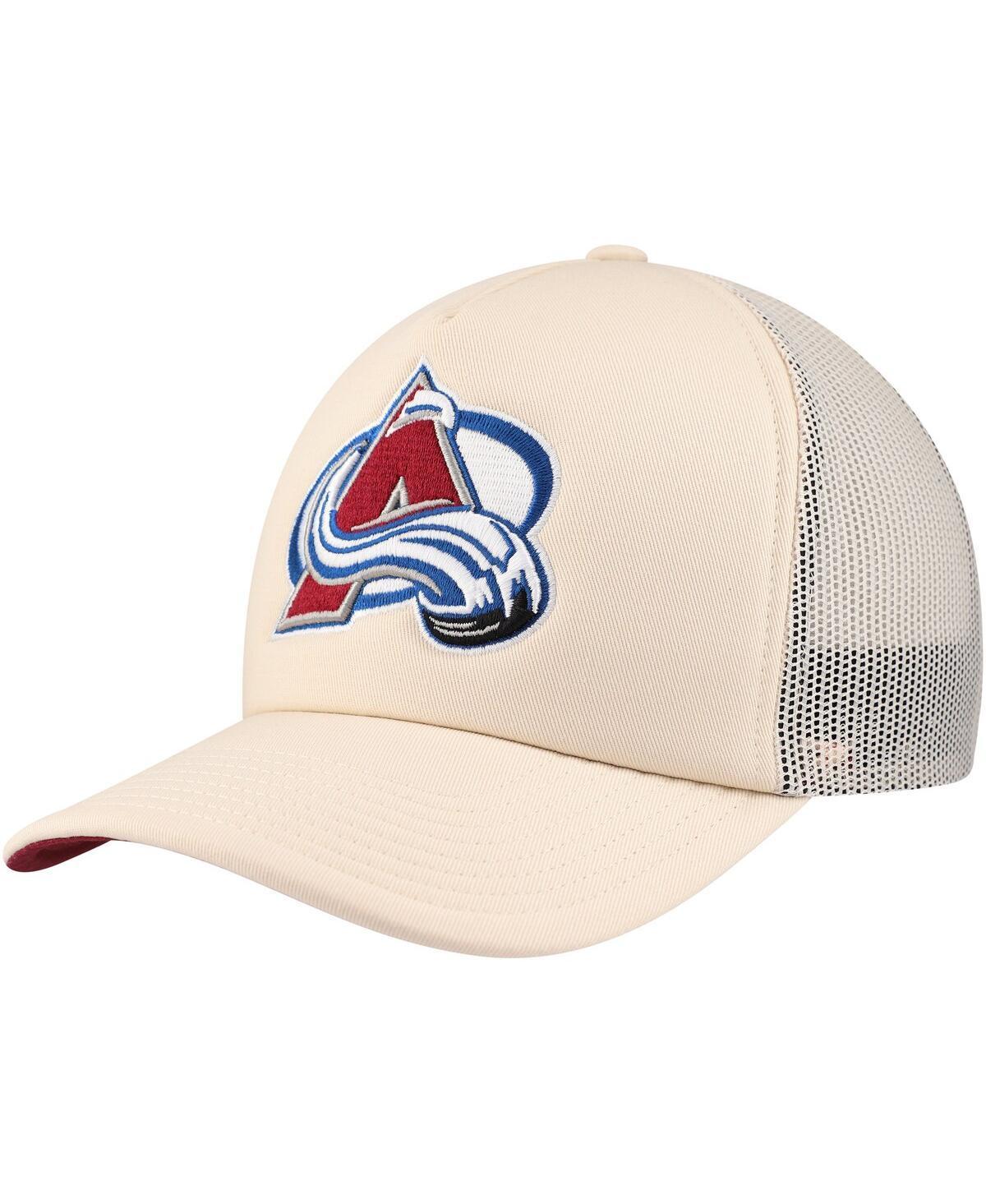 Mitchell & Ness Mens Cream Colorado Avalanche Foam Front Trucker Adjustable Hat Product Image