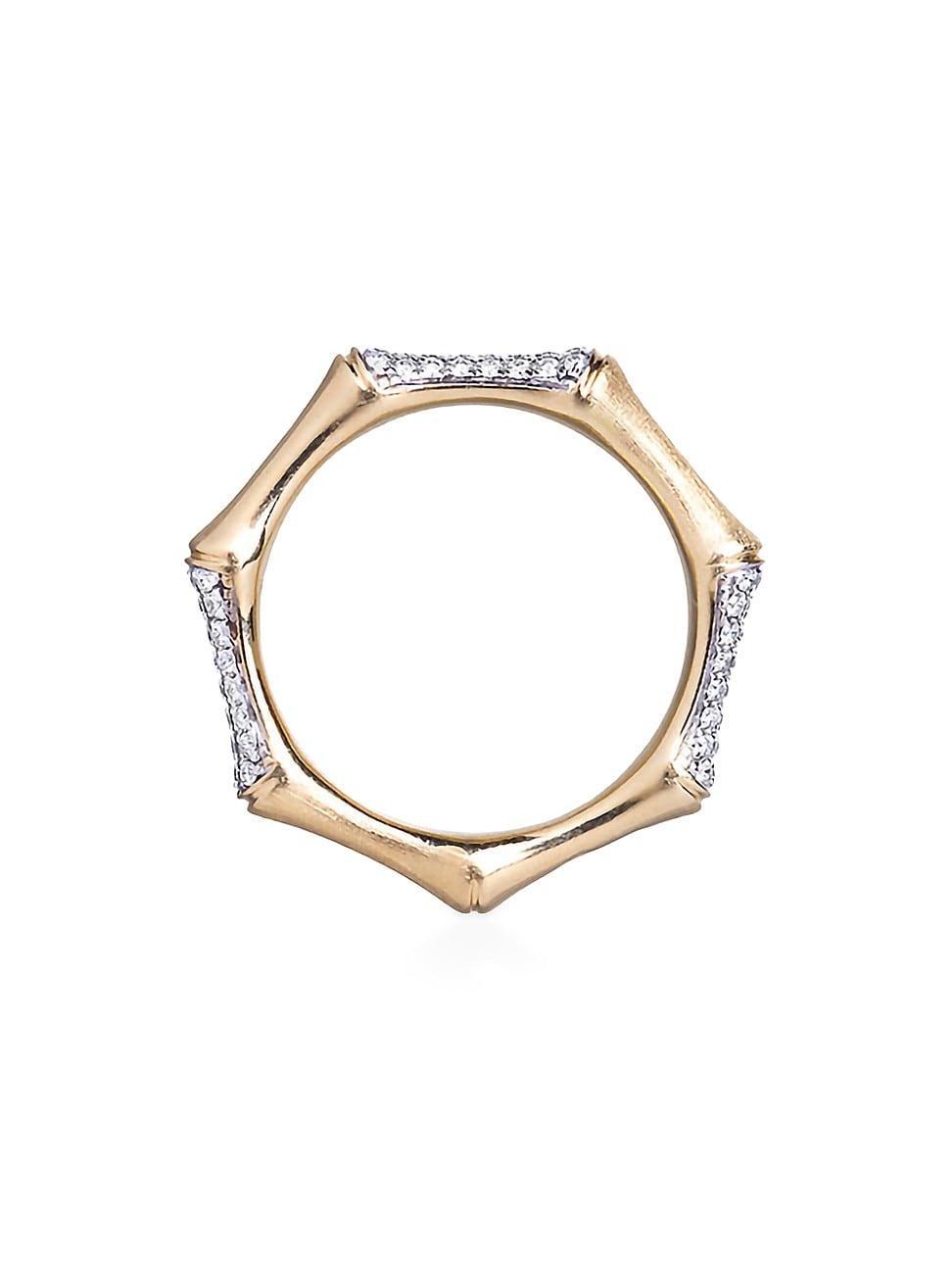 Womens Bamboo 14K Yellow Gold & 0.35 TCW Diamond Ring Product Image