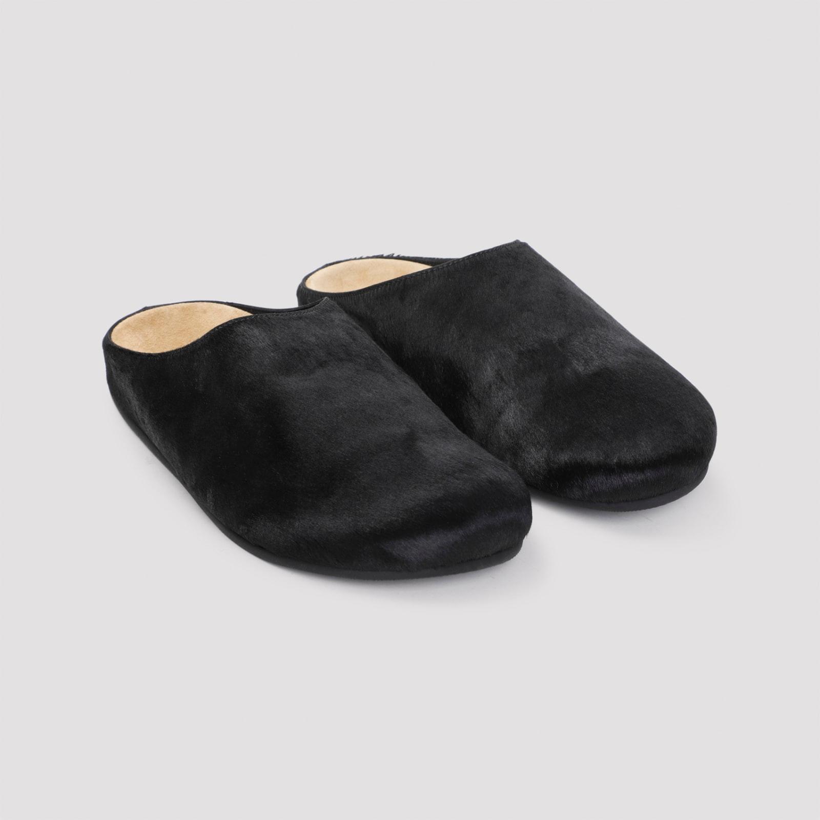 THE ROW Slippers In Black Product Image