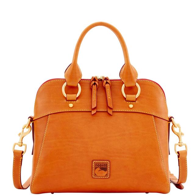 Dooney & Bourke Womens Florentine Cameron Leather Satchel Bag in Ecru Product Image