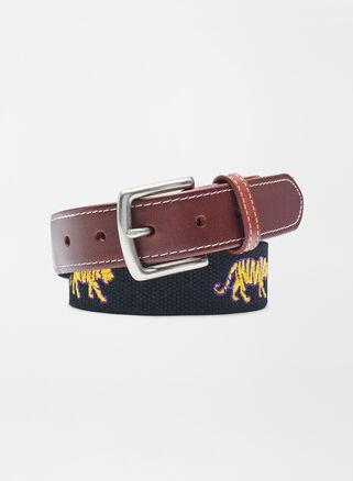 Peter Millar Mens LSU Mike the Tiger Belt | Color: Black | Size: 32 Product Image