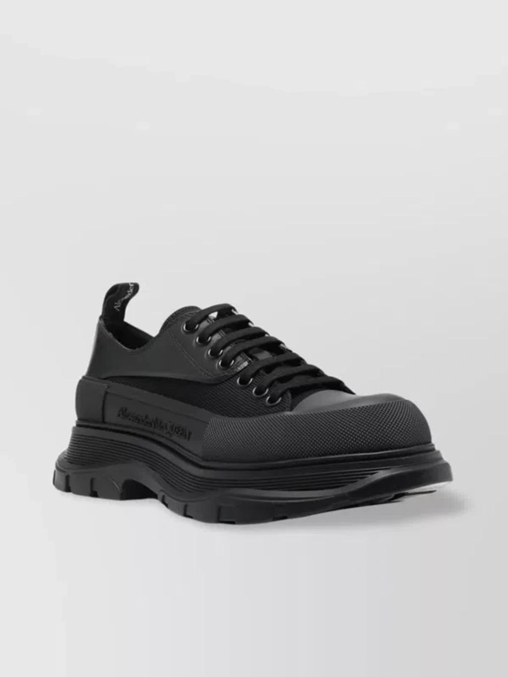 Lace-up Chunky Sole Sneakers In Black Product Image