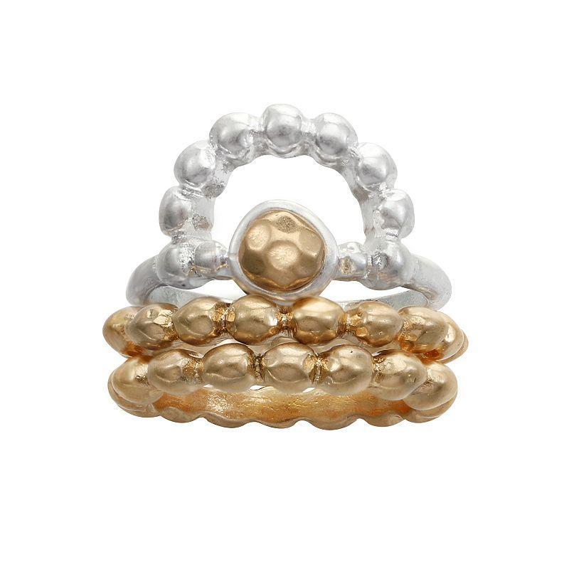 Bella Uno Zinc Stackable Bead Rings, Womens Two Tone Product Image