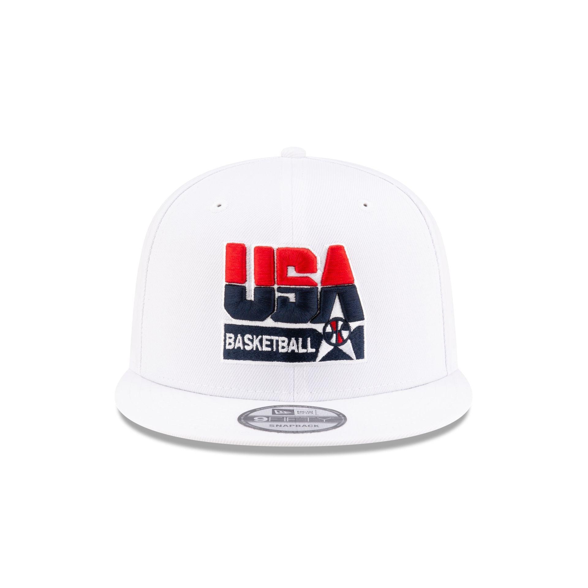 USA Basketball Wordmark Optic White 9FIFTY Snapback Hat Male Product Image