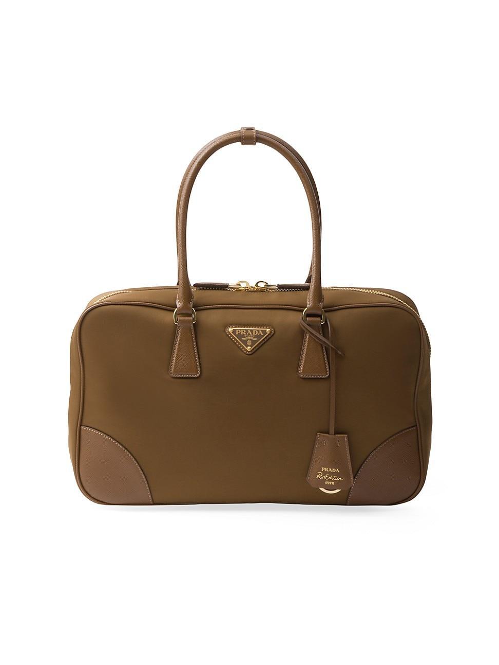 Womens Re-Edition 1978 Large Re-Nylon and Saffiano Leather Two Handle Bag Product Image