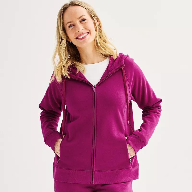 Petites Tek Gear Ultrasoft Fleece Hooded Jacket, Womens Pink Grigio Product Image