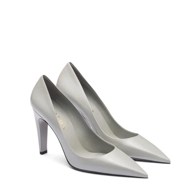 PRADA Leather Pumps In Grey Product Image