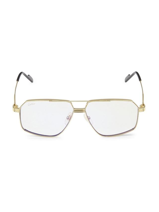 Mens 58MM Rectangular Sunglasses Product Image