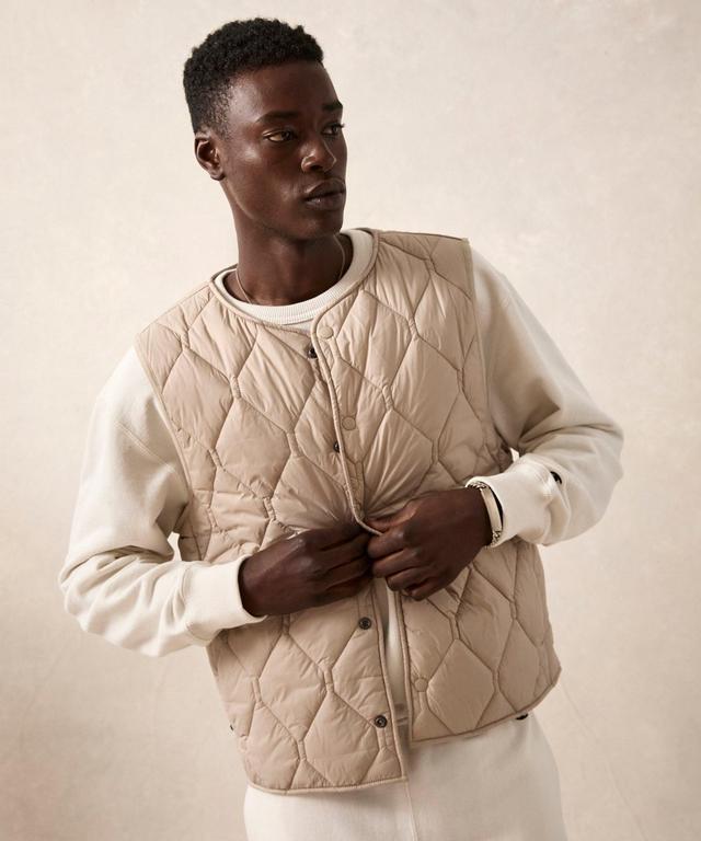 Convertible Quilted Gilet Vest in Khaki Product Image