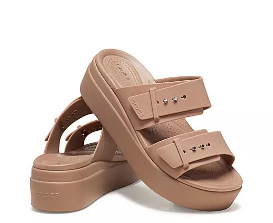 Crocs Womens Brooklyn Buckle Low Wedge Sandal Product Image