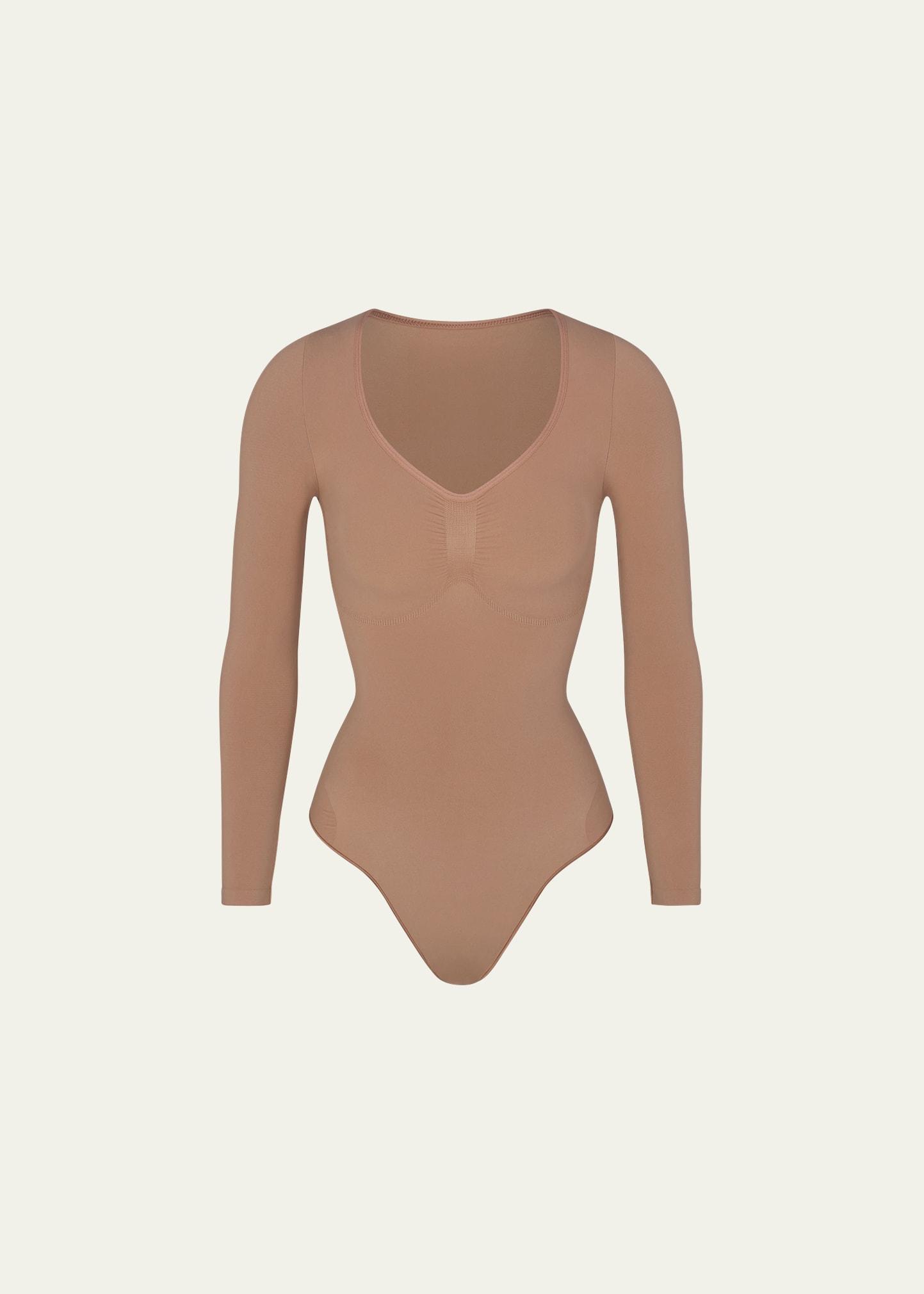 Womens Seamless Sculpt Long-Sleeve Thong Bodysuit Product Image