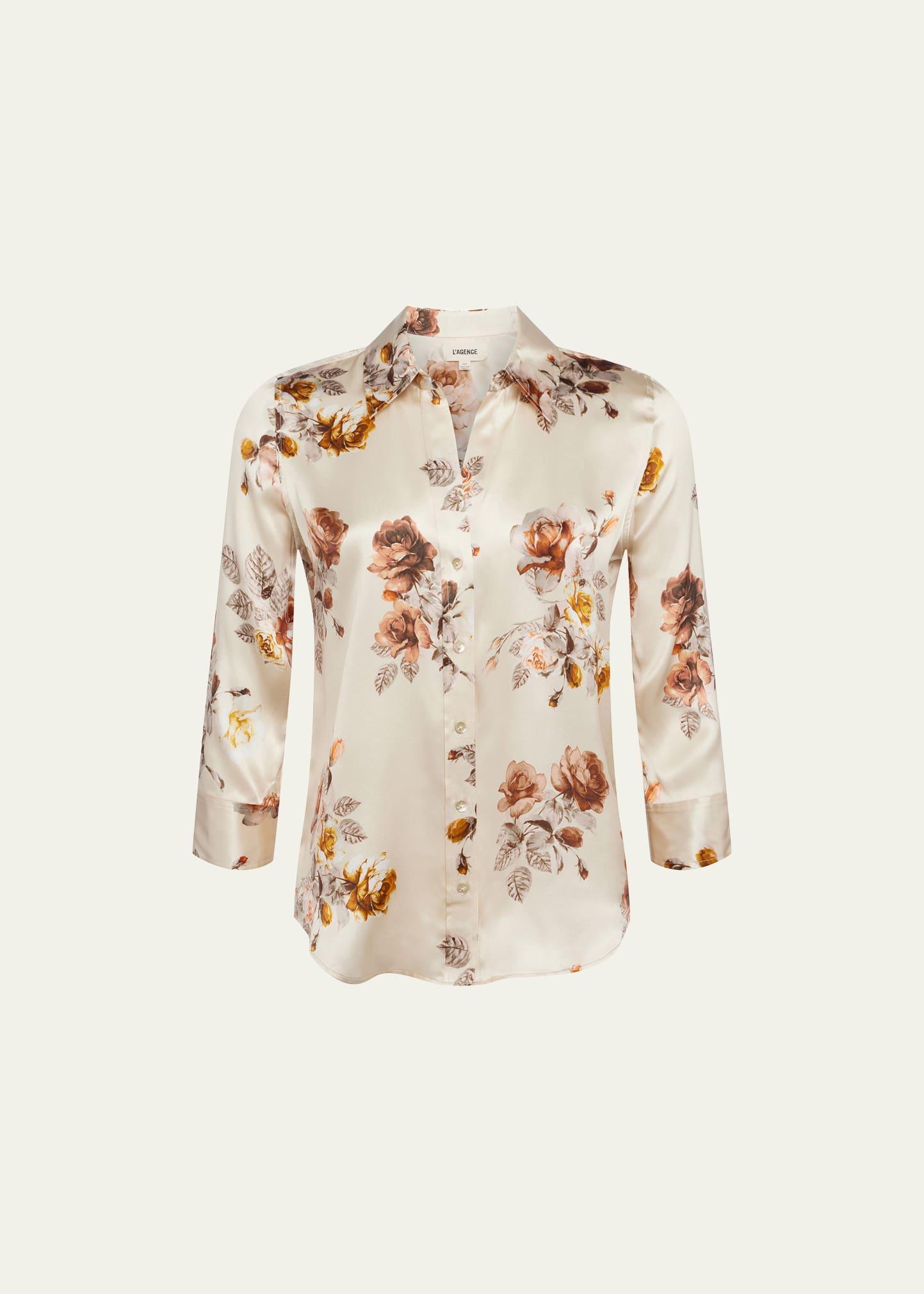 Womens Dani Floral Silk Blouse Product Image