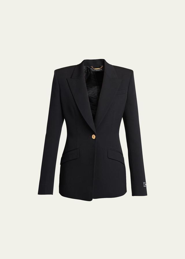 Womens Fitted Stretch-Wool Blazer Product Image