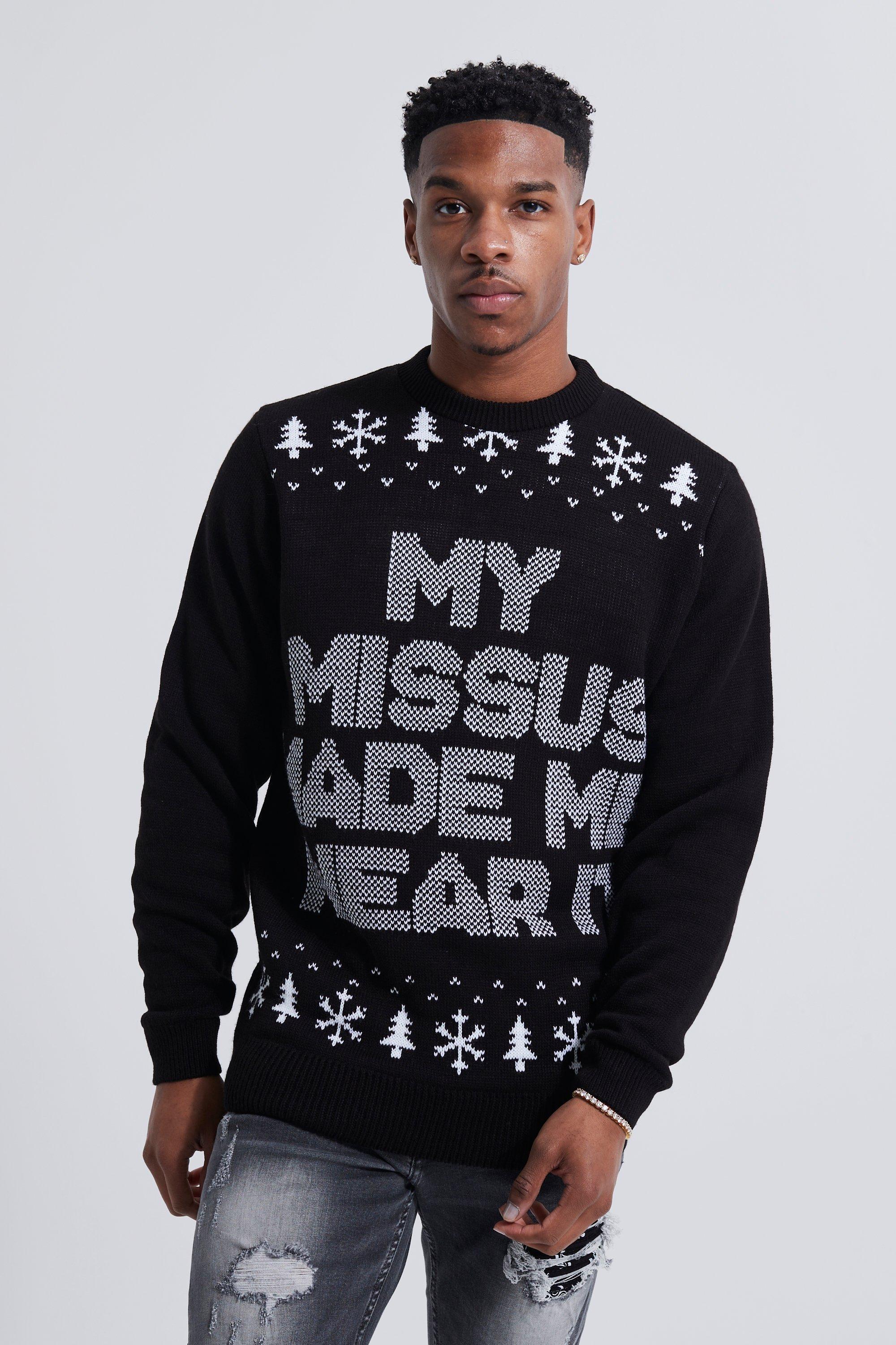 Mens Black My Missus Made Me Wear It Christmas Jumper, Black Product Image