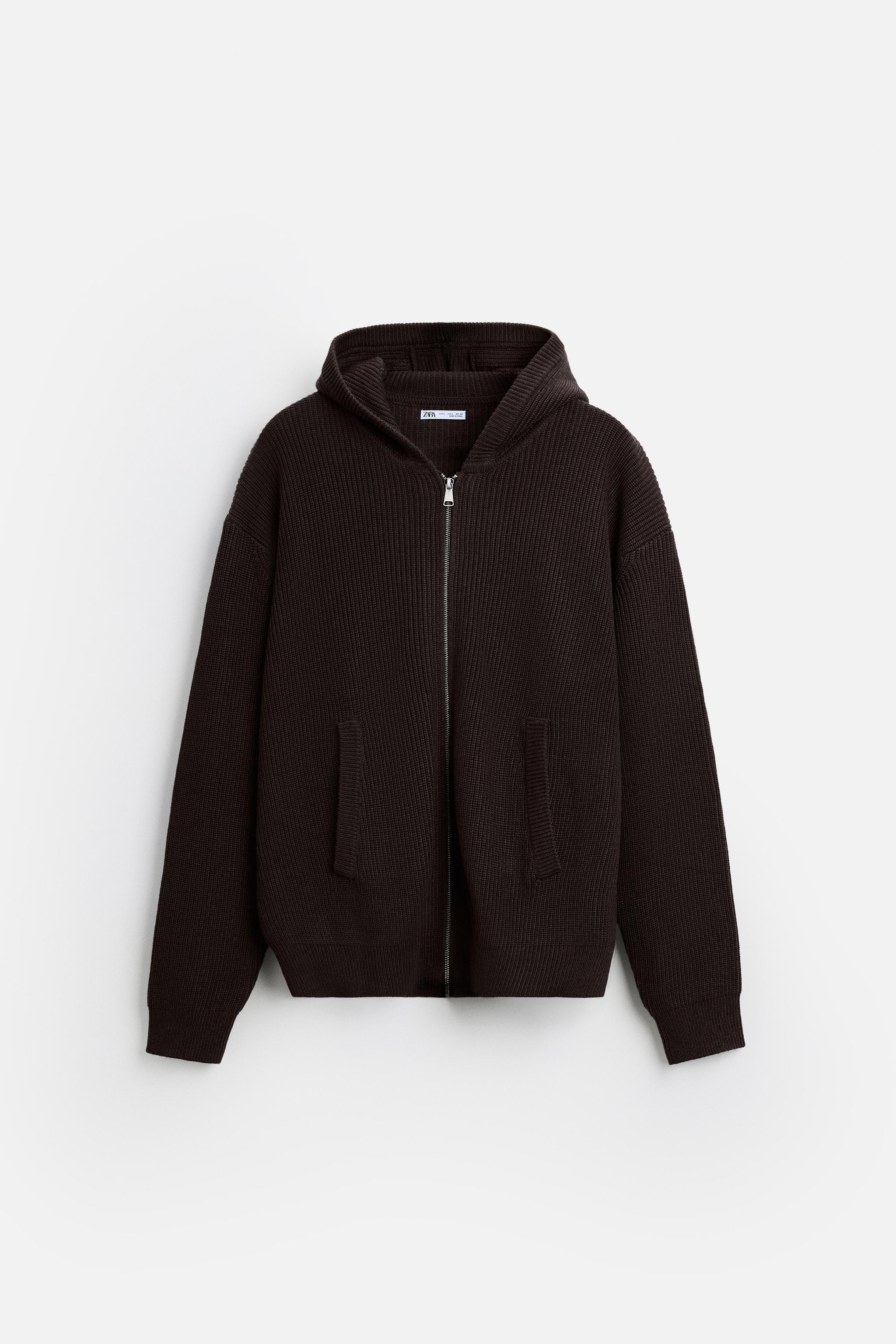 HOODED KNIT CARDIGAN Product Image